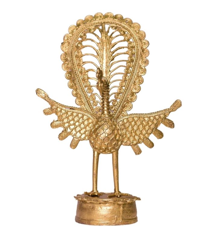 Beautiful-Peacock-Hand-Crafted-in-Dhokra-Art-Form-RainbowFeathers-WhiteBG.jpg
