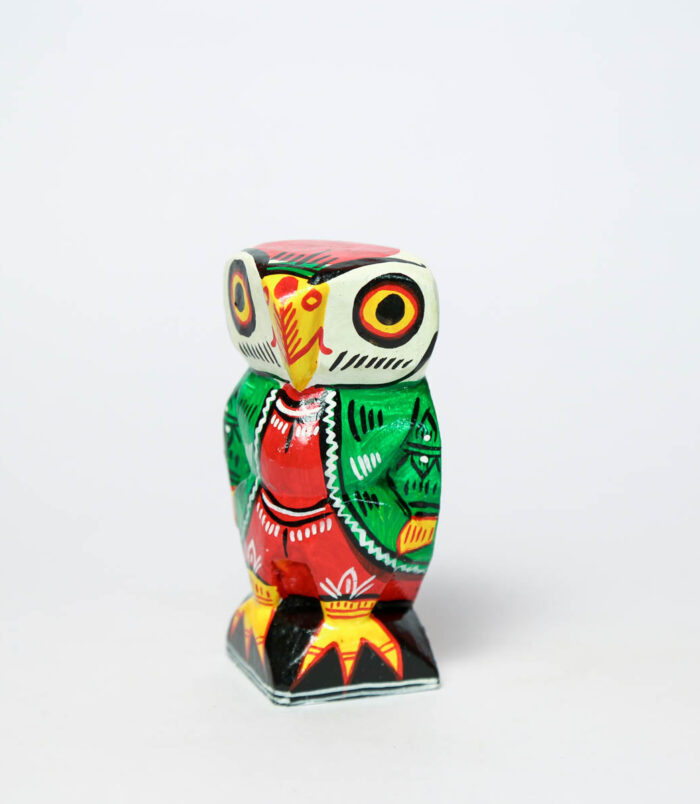 Go-Lucky-Owl-Couple-Set-Handmade-Wooden-Showpieces-Set-of-2-Owls–4-Inches-WhiteBG-SideView-RainbowFeathers.jpg