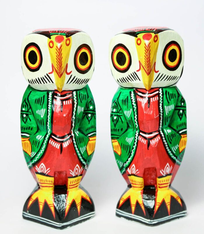 Go-Lucky-Owl-Couple-Set-Handmade-Wooden-Showpieces-Set-of-2-Owls–8-Inches-WhiteBG-RainbowFeathers.jpg