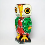 Go-Lucky-Wooden-Owl-Handcrafted-Showpiece–15-Inches-WhiteBG-SideView-RainbowFeathers.jpg