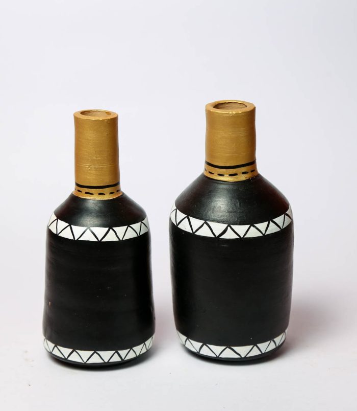 Warli-Hand-Painted-Coal-Black-Combo-Earthen-Terracotta-Vases-Set-of-2-Vases-BackView-RainbowFeathers.jpg