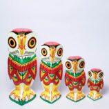Wealthy-Owl-Family-Wooden-Handcurved-Decorative-Showpieces-Set-of-4-Owls–10-8-6-4-WhiteBG-TopView-RainbowFeathers.jpg
