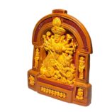 Terracotta Bonedi-Barir-Maa-Durga-WhiteBG-LeftView-RainbowFeathers