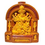Terracotta-Bonedi-Barir-Maa-Durga-WhiteBG-RainbowFeathers