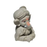 Terracotta-Handmade-Eco-Friendly-Ganesha-WhiteBG-RightView-RainbowFeathers