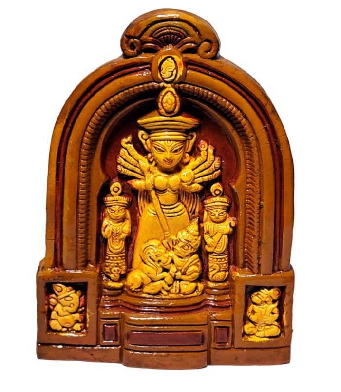 Terracotta-Jamini-Roy-Themed-Durga-Family-Figurine-WhiteBG-RainbowFeathers Terracotta-Jamini-Roy-Themed-Durga-Family-Figurine-WhiteBG-RainbowFeathers