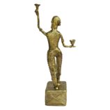 Dhokra-Dhunuchi-Nach-Hand-Crafted-Decorative-Showpiece-WhiteBG-BackView-RainbowFeathers