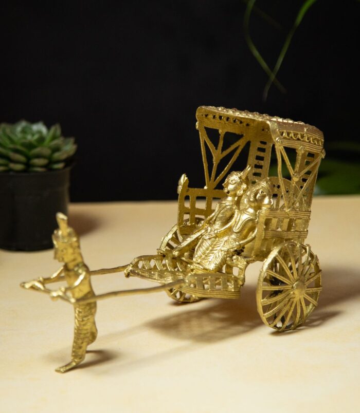 Dhokra-Hand-Pulled-Rickshaw-Big-RainbowFeathers