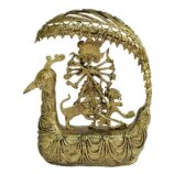 Dhokra-Mor-Pankh-Devi-Durga-Small-WhiteBG-RainbowFeathers
