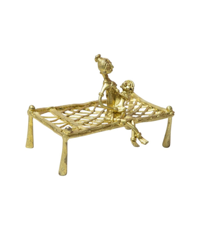 Dhokra-Mother-Feeding-baby-on-Cot-WhiteBG-LeftView-RainbowFeathers-Photoroom (1)