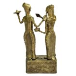 Dhokra-Sindur-Khela-Hand-Crafted-Decorative-Showpiece-WhiteBG-BackView-RainbowFeathers