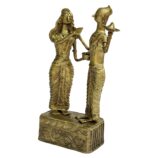 Dhokra-Sindur-Khela-Hand-Crafted-Decorative-Showpiece-WhiteBG-RightView-RainbowFeathers