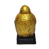 Terracotta-Handpainted-Buddha-Face-Black-WhiteBG-BackView-RainbowFeathers