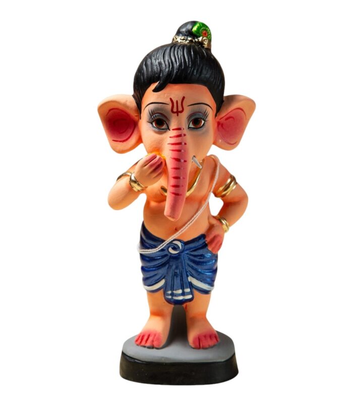 Bal-Ganesha-Handmade-Clay-Figurine-WhiteBG-RainbowFeathers-Photoroom