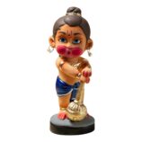 Bal-Hanuman-Handmade-Clay-Figurine-WhiteBG-RightView-RainbowFeathers-Photoroom