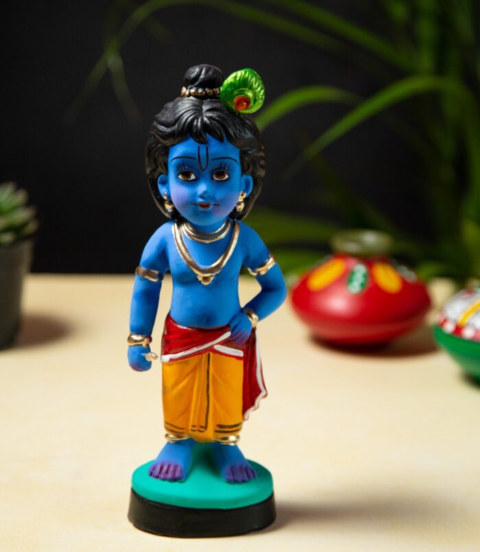 Bal-Krishna-Handmade-Clay-Figurine-RainbowFeathers