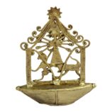 Dhokra-Devi-Durga-on-Boat-WhiteBG-BackView-RainbowFeathers