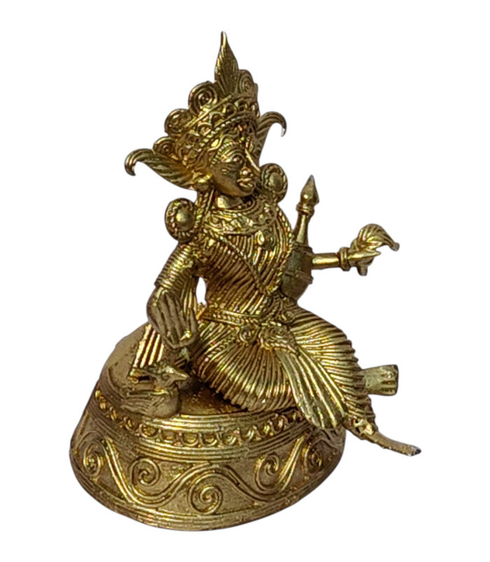 Dhokra Handcrafted Lakshmi on Ashana - The Goddess of Wealth (1)