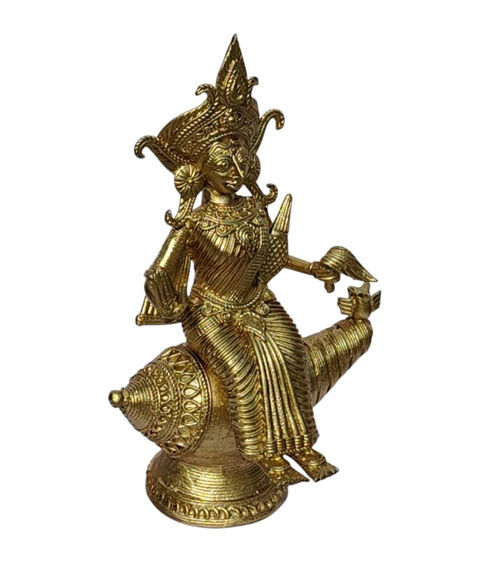 Dhokra Handcrafted Lakshmi on Conch Shell.2