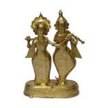 Dhokra Handcrafted Radha Krishna Statue - The Symbol of Divine Love....