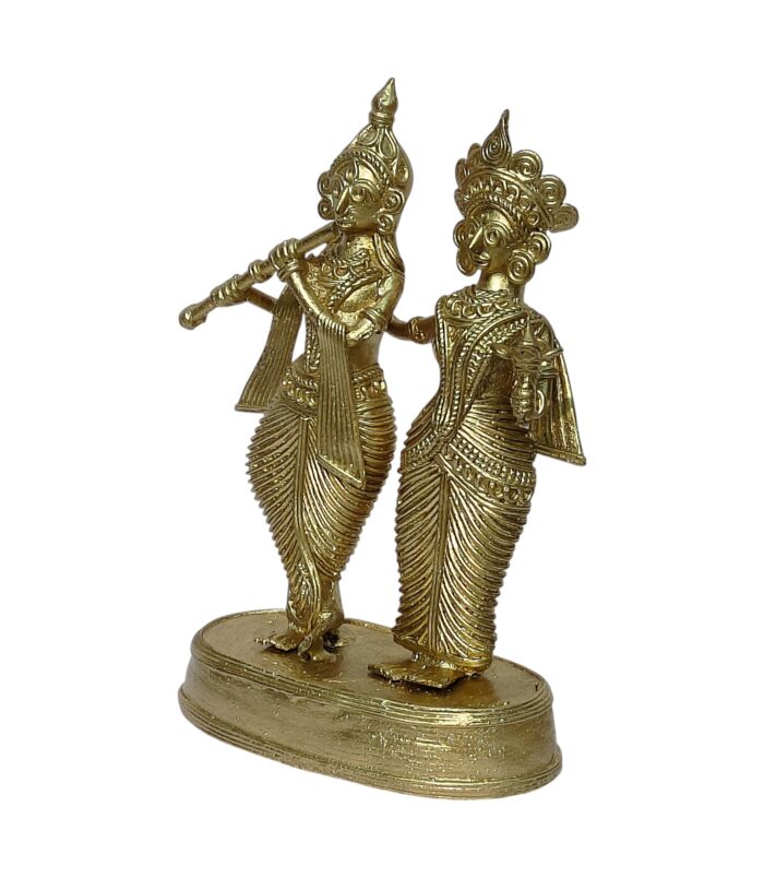 Dhokra Handcrafted Radha Krishna Statue - The Symbol of Divine Love. Dhokra Handcrafted Radha Krishna Statue - The Symbol of Divine Love.