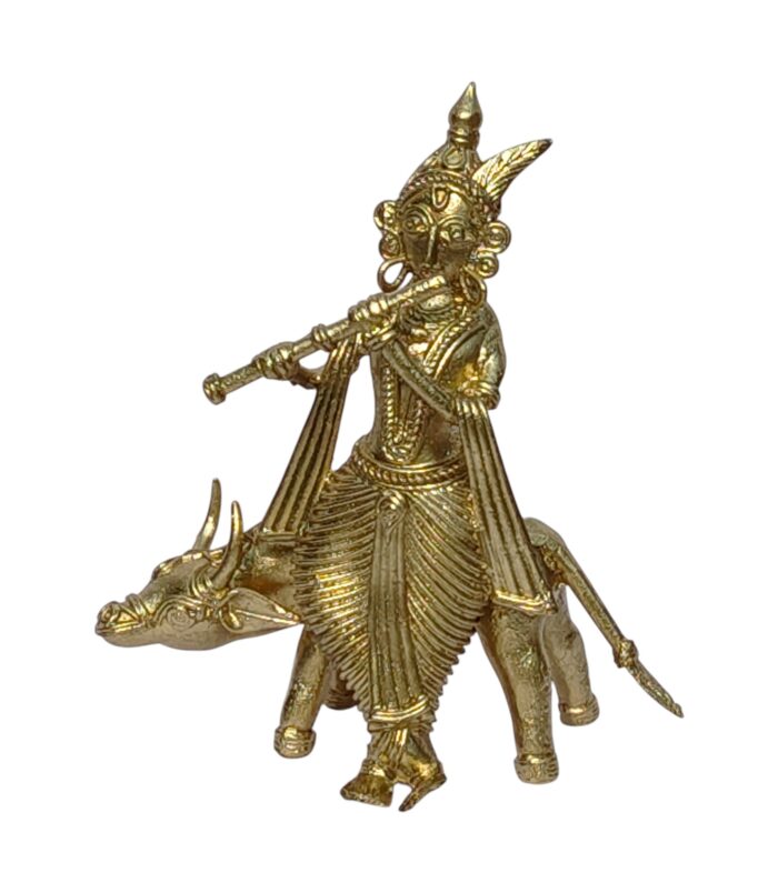 Dhokra Handmade Krishna The Incarnation as Cow Herder.... Dhokra Handmade Krishna The Incarnation as Cow Herder....
