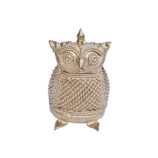 Dhokra-Owl-Hand-Crafted-Decorative-Showpiece-WhiteBG-RainbowFeathers